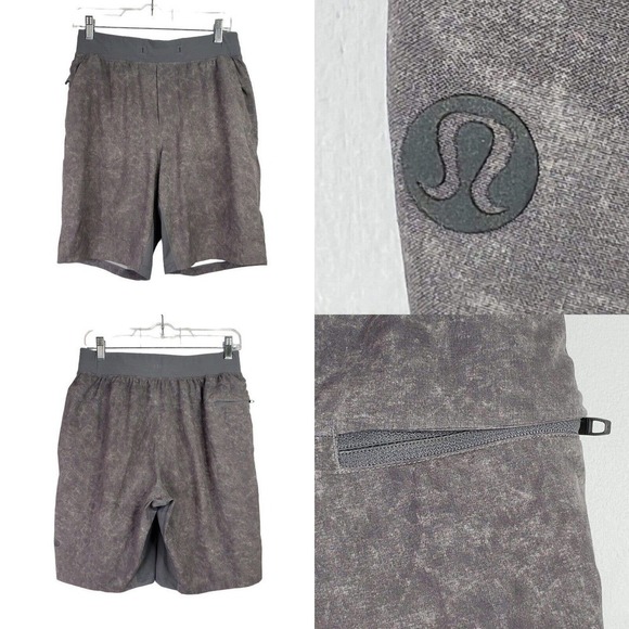 Lululemon Other - Lululemon Active 10” Shorts Men's Small Gray Zipper Pockets Logo Stretch Waist